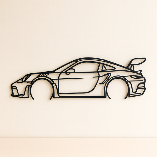 Porsche Line Art Wall Decor – Minimalist Sports Car Silhouette