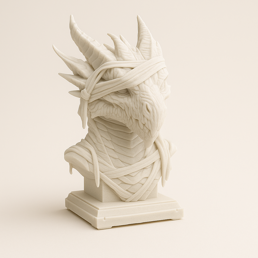 Dragon Warrior Bust – Premium 3D Printed Sculpture