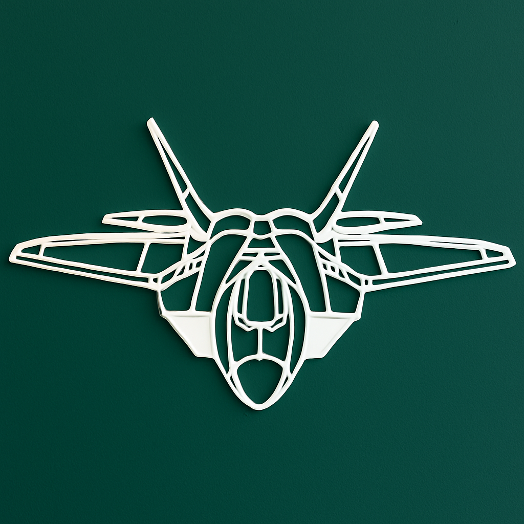 F-22 Raptor Line Art Wall Decor